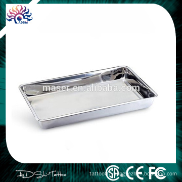 China wholesale rectangle stainless steel serving plate, easy cleaning tattoo mayo tray, cheap items 4cm stainless steel tray